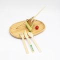 100% Eco friendly bamboo spoon fork knife set with logo print